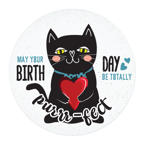 Табелка-картичка | May your birthday be totally purrr-fect