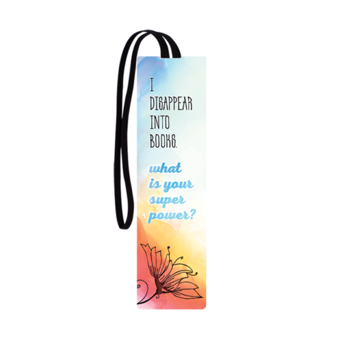 Книгоразделител с ластик | I disappear into books. What is your super power?