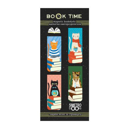 Магнитни книгоразделители - Book Time | Котки и книги