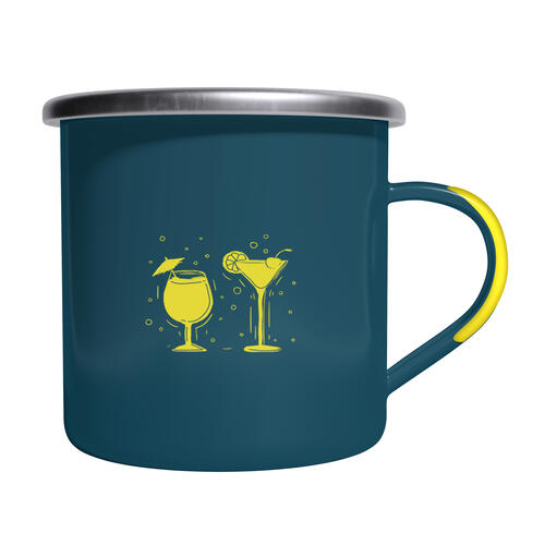 ...and the sea is by the bar - enameled, blue/yellow