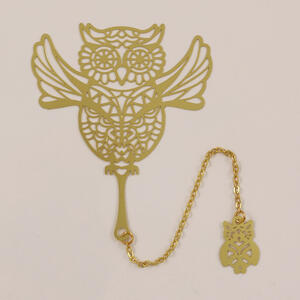Metal book divider - Book Time - owl