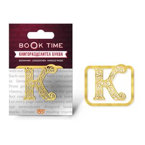 Метален книгоразделител - Book Time - Буква К