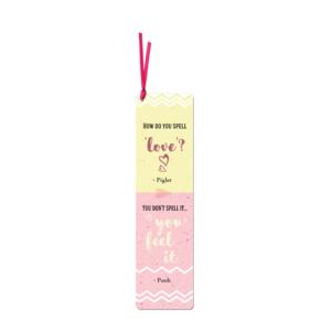 Bookmark with ribbon | How do you spell 'love'? - Piglet and Pooh