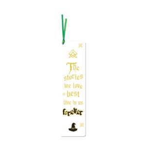 Bookmark with ribbon | The stories we love best live in us forever (Harry Potter)