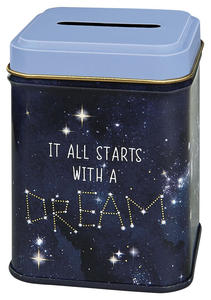 Metal money box - It all starts with a dream